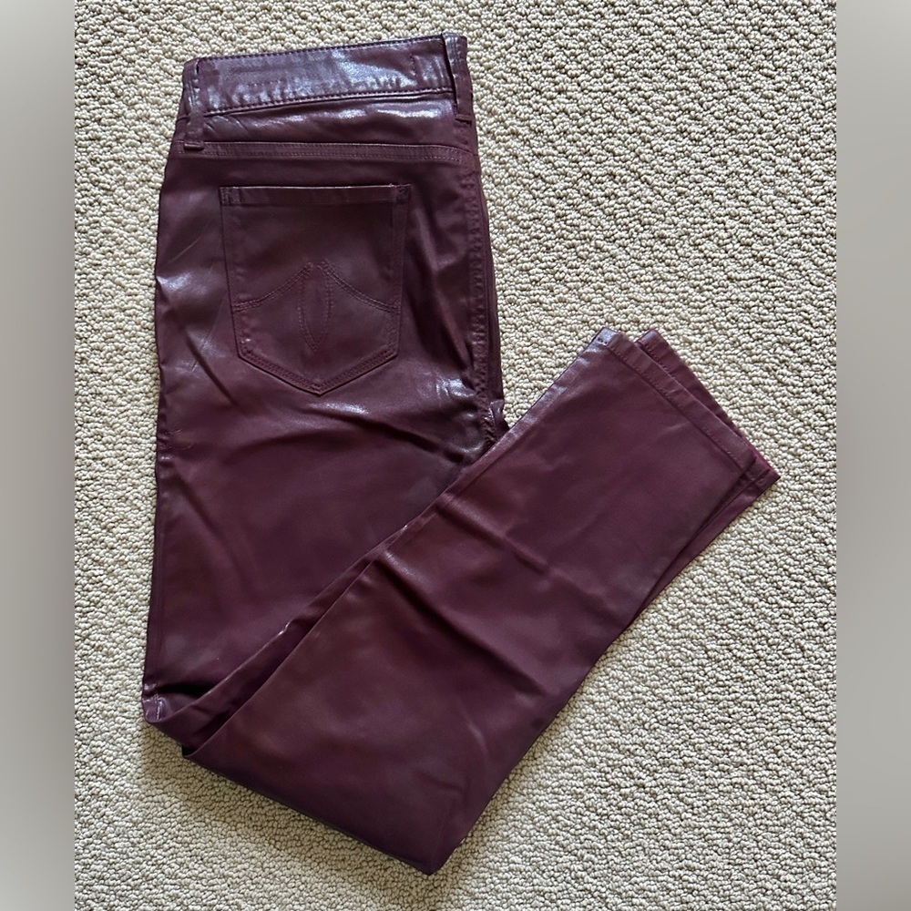 Level 99 faux leather burgundy pants - Picture 3 of 9